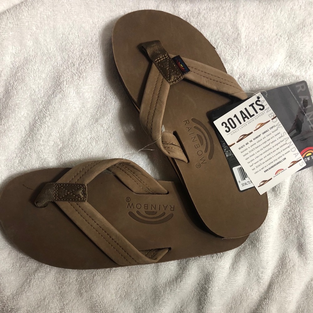 Rainbow flip flops